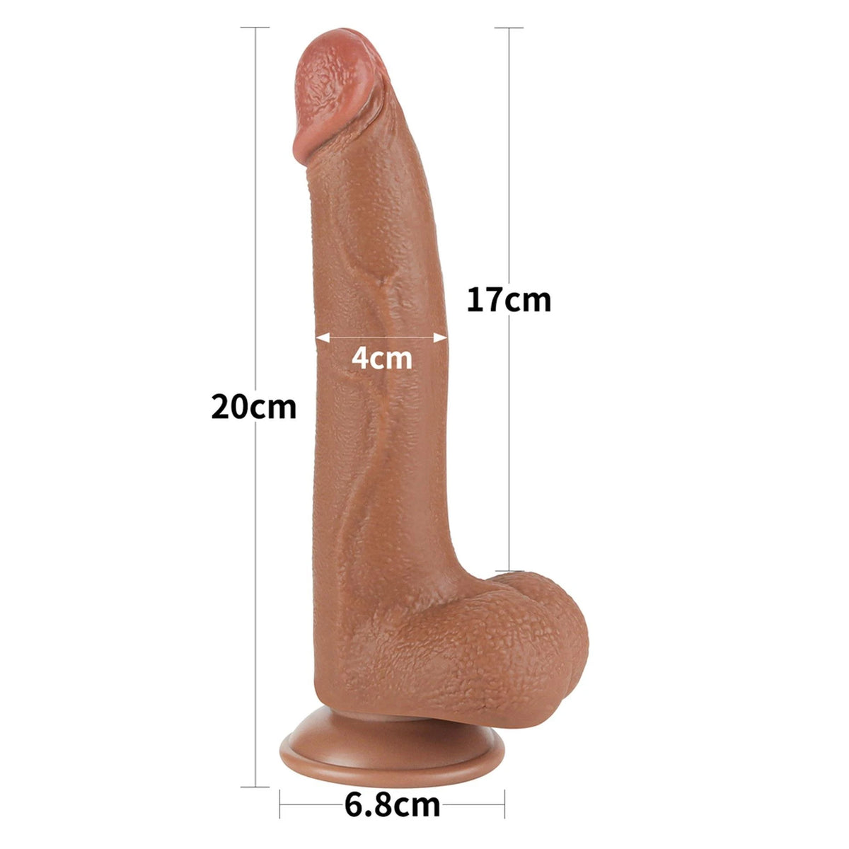Dildo realistico Layer 22 cm – con ventosa, vibrante, marrone 10-LV317308 | Lovetoy