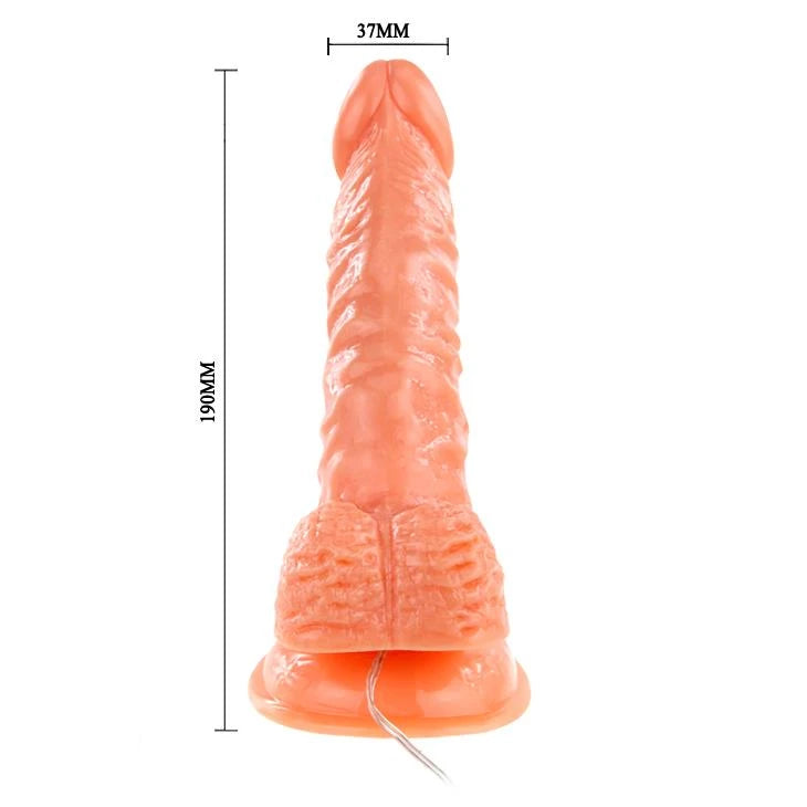 Realistic vibrator Rota base – remote control, with suction cup | Baile