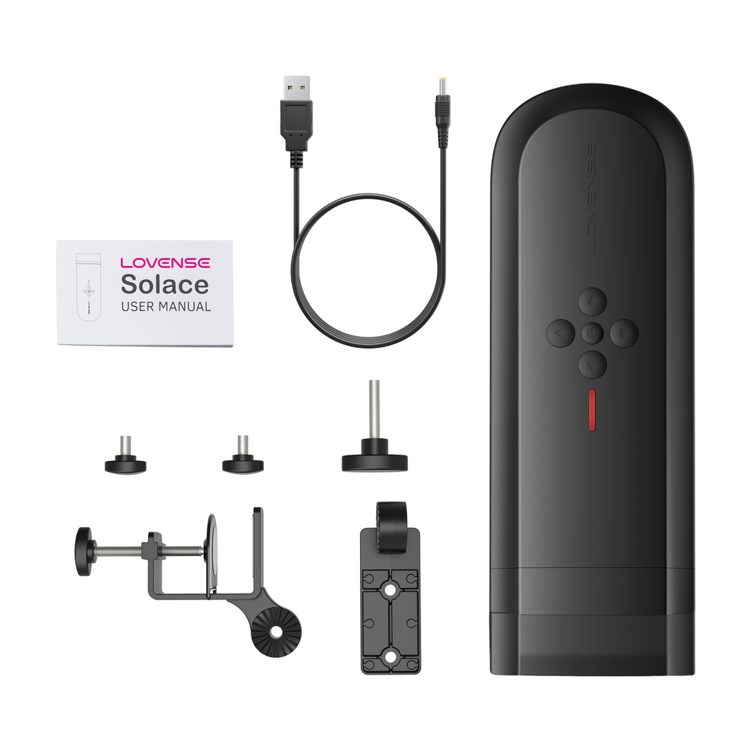 Máquina de sexo Solace 3 funciones – control por app, con empuje, negra | Lovense