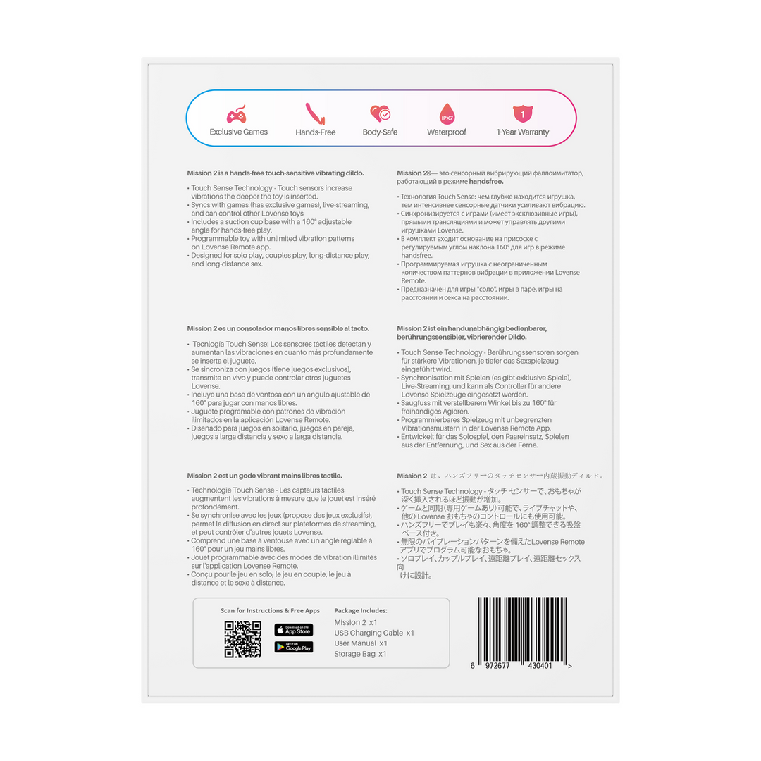 Mission 2 - Godemichet ventouse vibrant avec Touch-Sense - Rouge