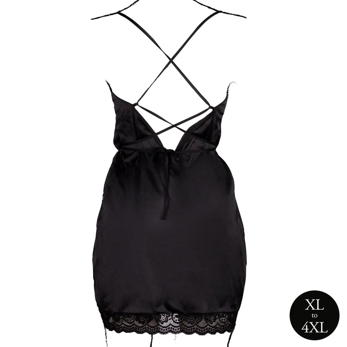 Vestido Silk Criss Cross Details and – tallas grandes, negro | Le Désir