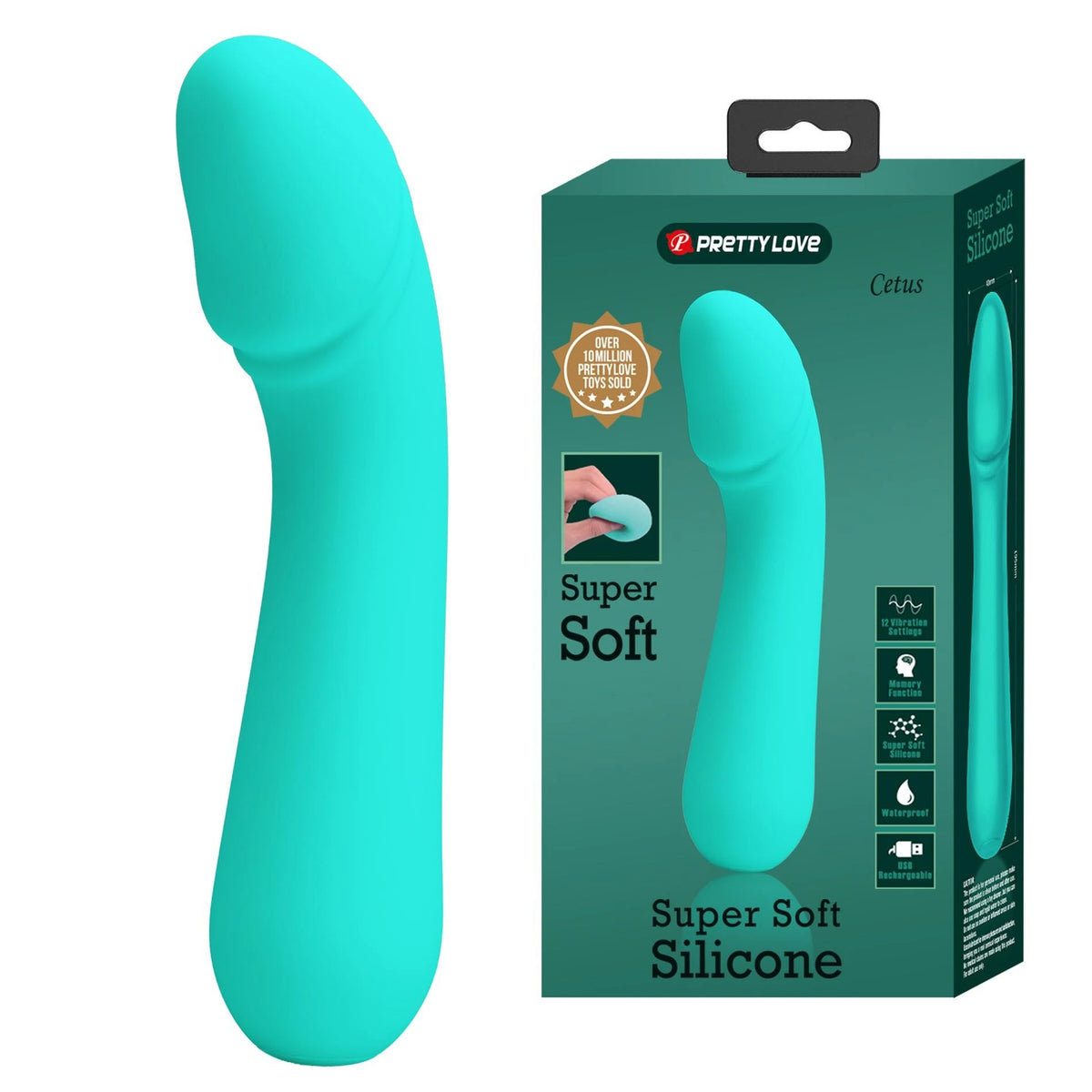 Vibrador punto G Cetus 12 funciones – recargable, verde | Pretty Love
