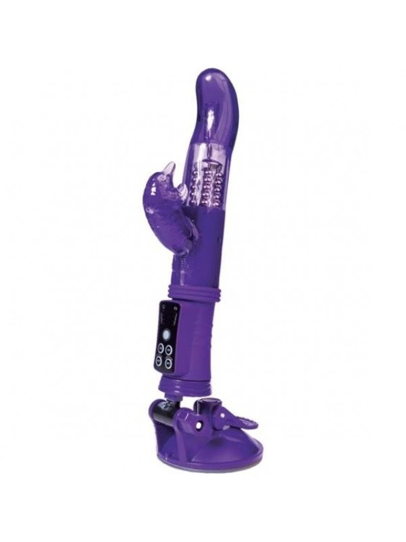 A-TOYS, Vibrator with clitoral stimulator, TPR, purple, 22.5 cm