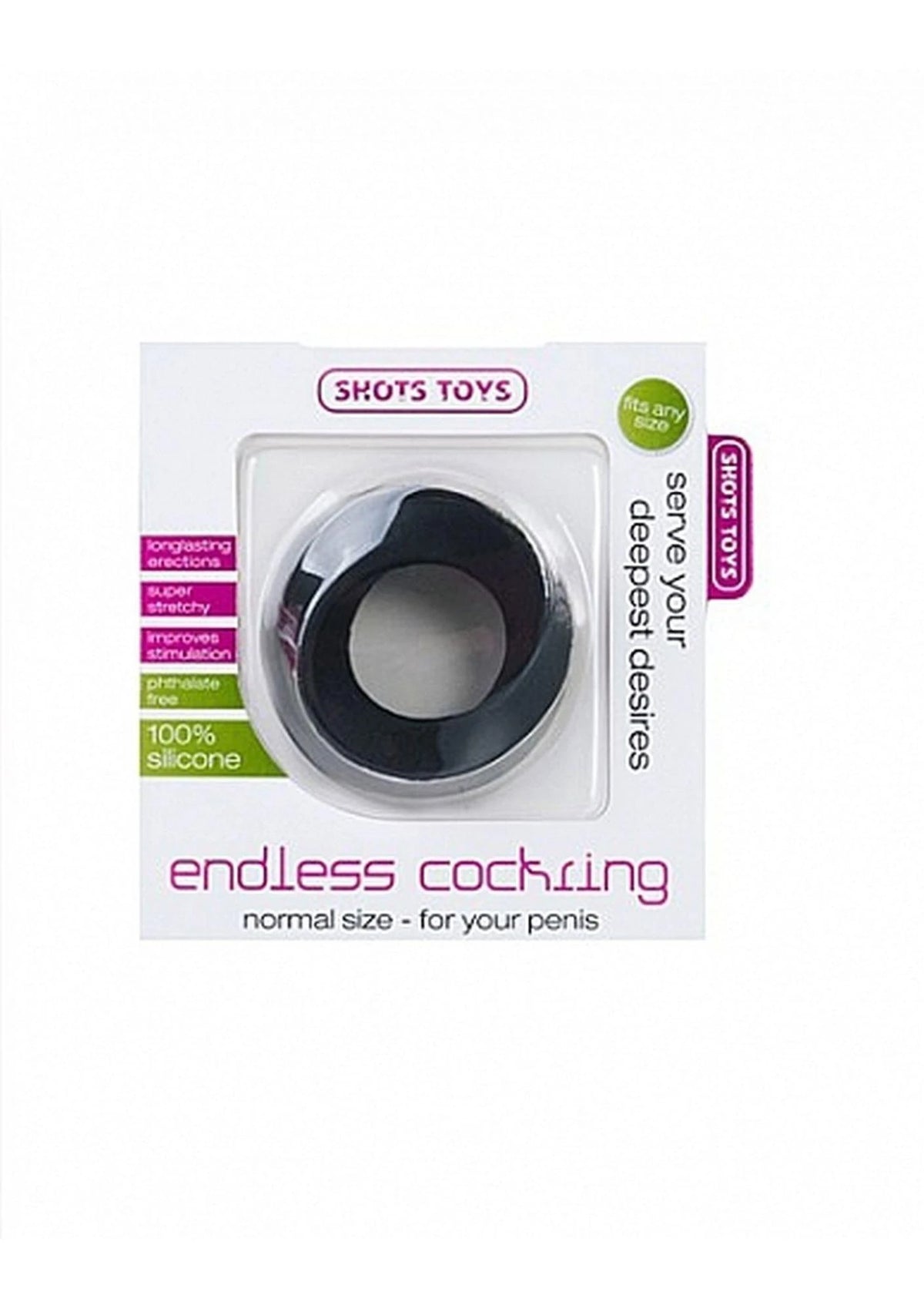 Anillo para el pene Endless – negro 4.5 cm | Shots Toys