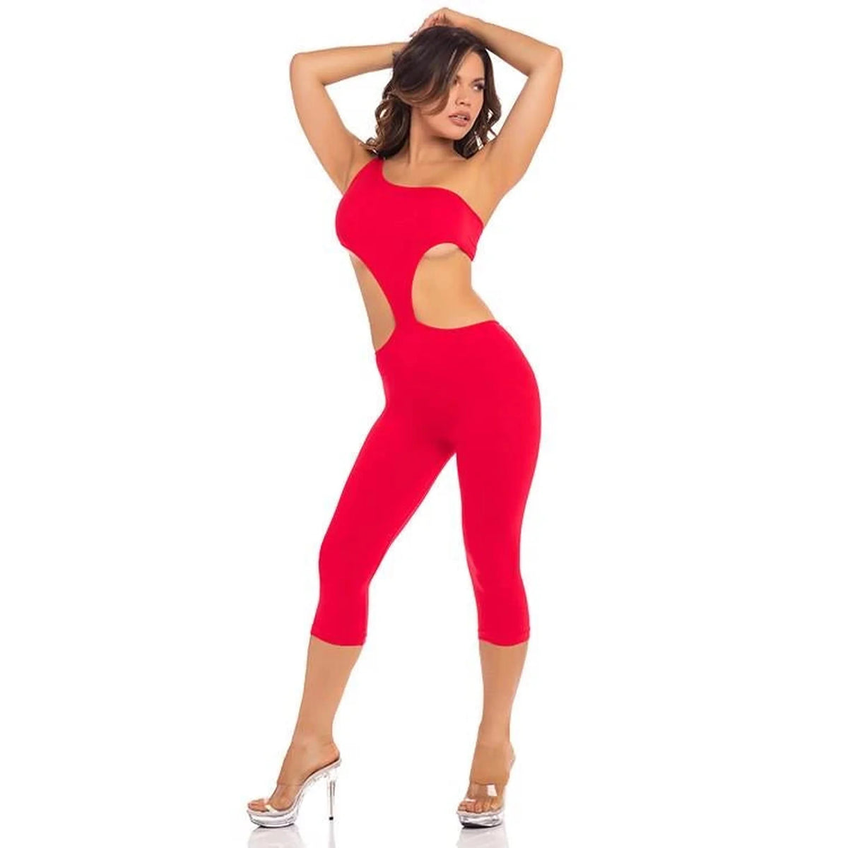 Catsuit Shoulder Cropped – rojo | Pink Lipstick Lingerie