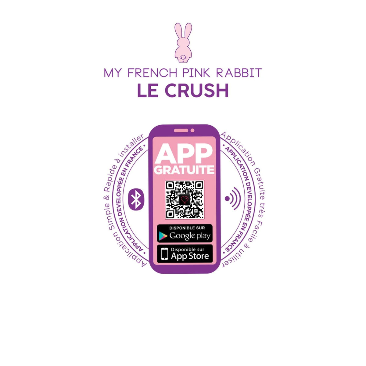 Ovo vibratório Crush controlled 10 funções – controlado por app, recarregável, roxo | Clara Morgane