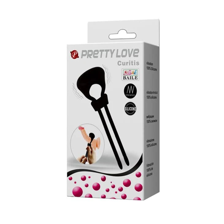 Anello fallico Curitis – vibrante, nero | Pretty Love
