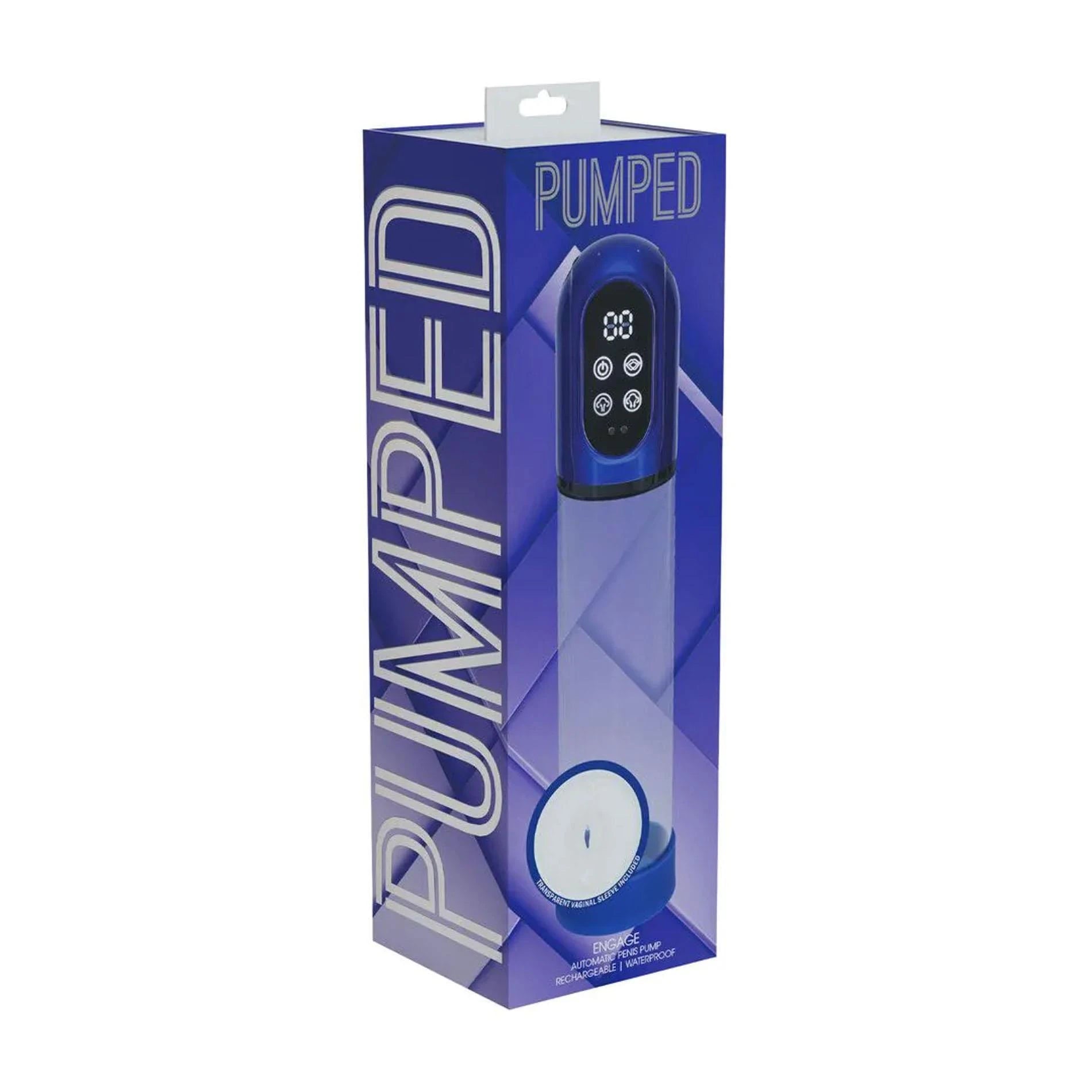 Engage - Pompe à pénis et masturbateur automatique étanche - Bleu Métallique