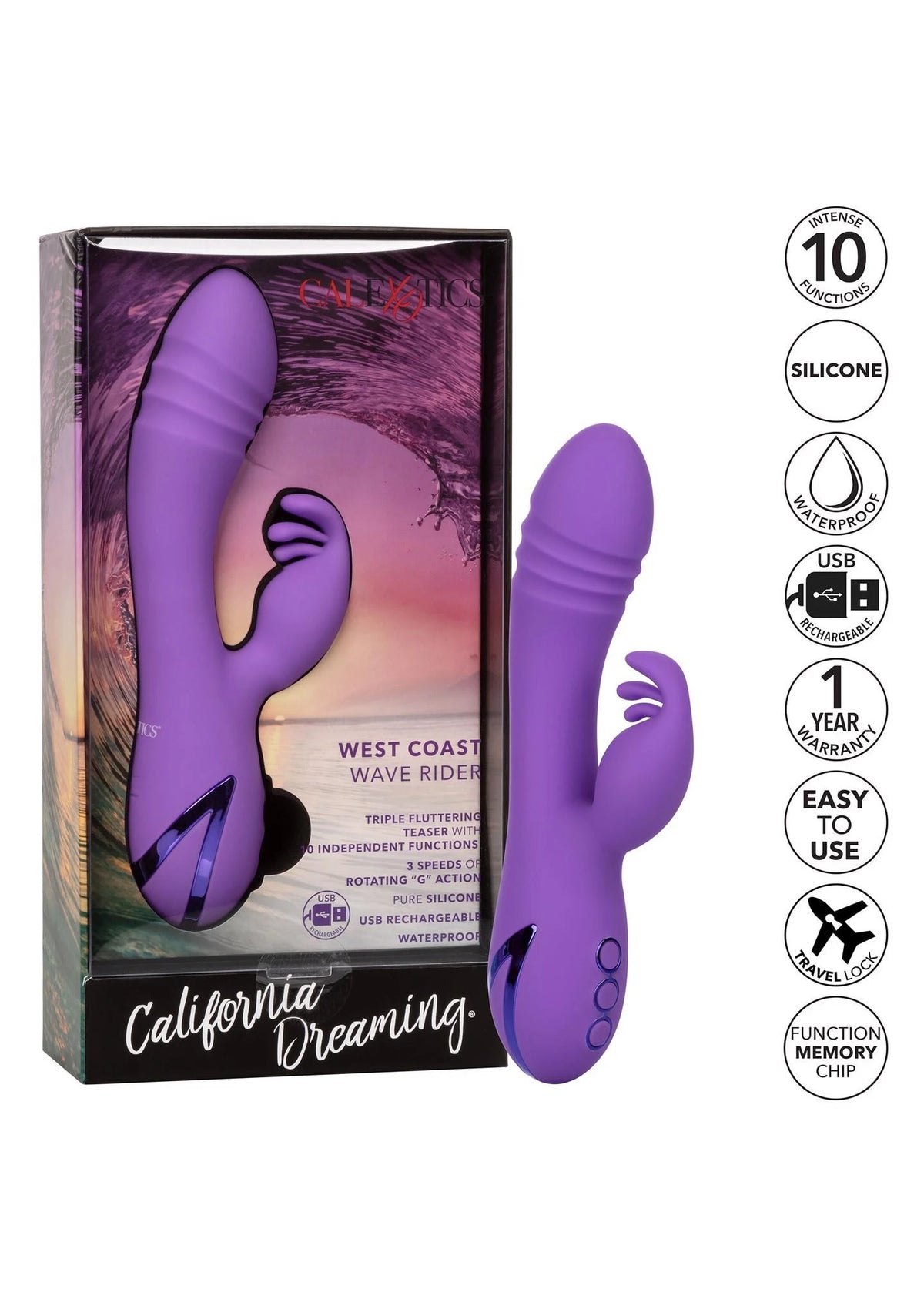 G-spot vibrator West Coast Wave Rider – purple | Calexotics