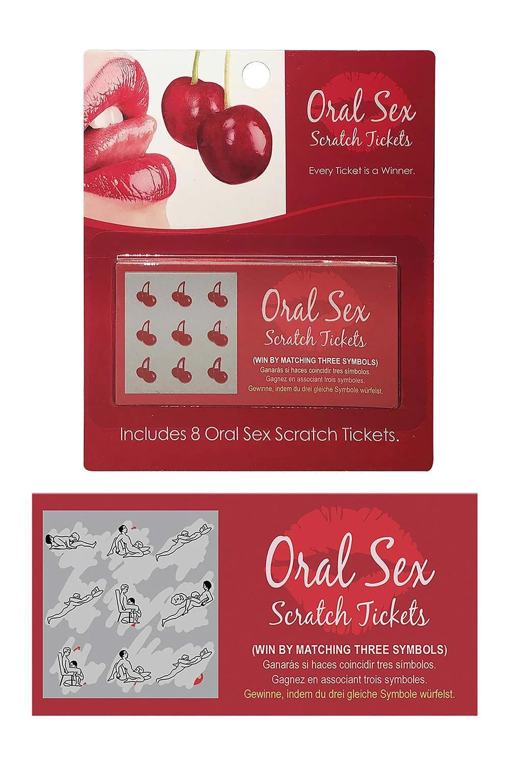 Masturbatore Oral Scratch Tickets 10.2 cm – rosso | Kheper Games