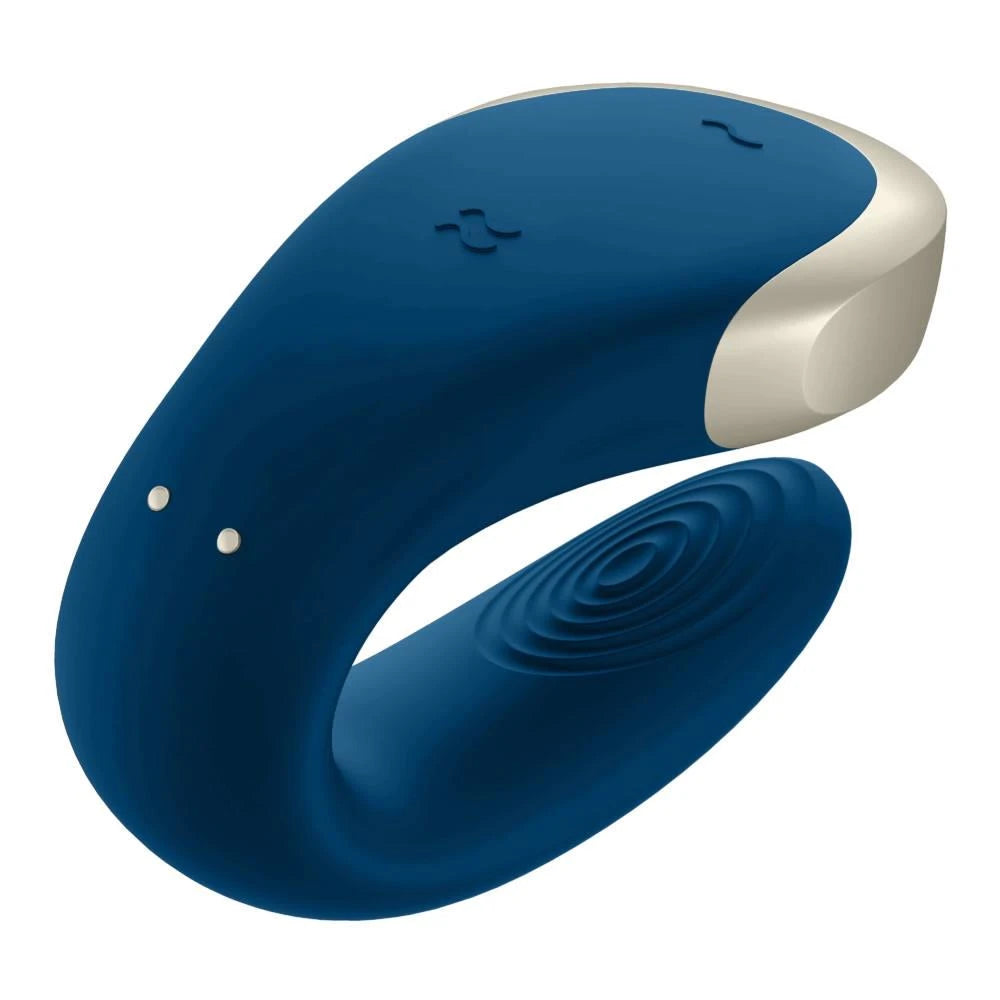 Estimulador de clitóris – com controlo remoto, recarregável, azul | Satisfyer