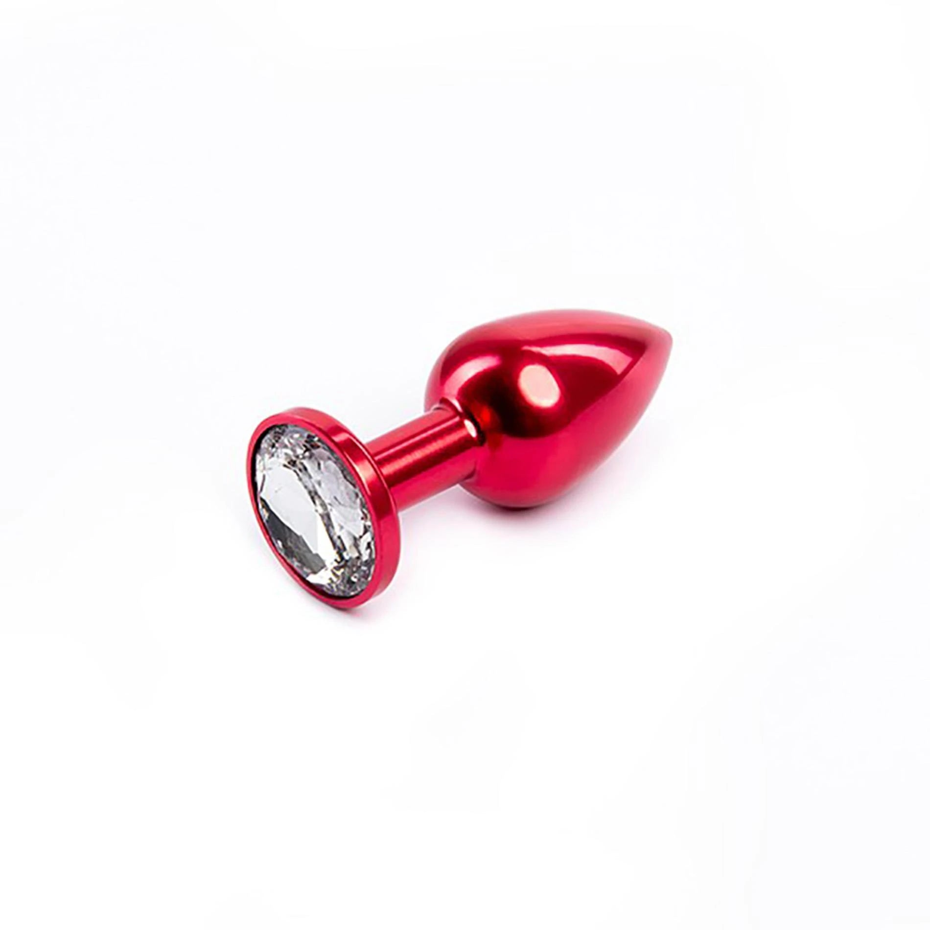 Plug anal rouge avec diamant blanc
