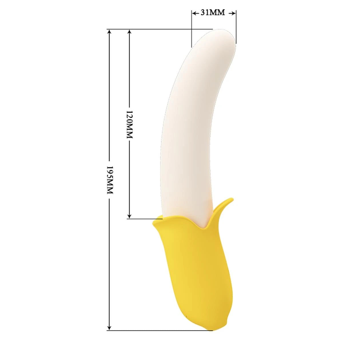 Vibromasseur classique Banana Greek 3 7 fonctions – rechargeable, à va-et-vient, blanc | Pretty Love