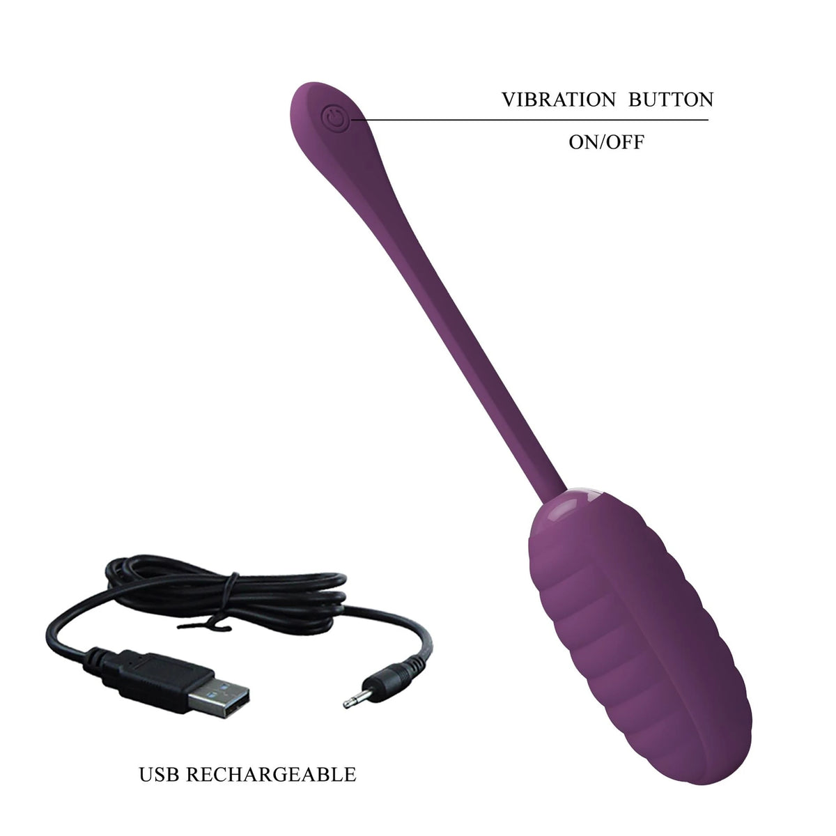 Ovetto vibrante Casper Mobile 12 funzioni – controllo da app, ricaricabile, prugna | Pretty Love