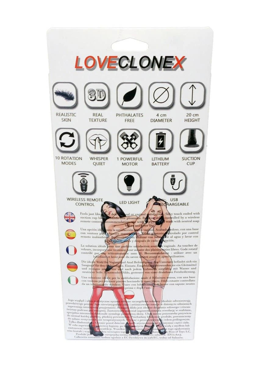 Realisztikus vibrátor Apollo Loveclonex 7″″-rotation 20 cm – távirányítós, újratölthető, testszínű | Favorites