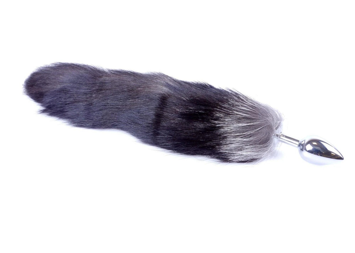 Plug anal Fox Tail – con joya, negro 64-00097F | Favorites