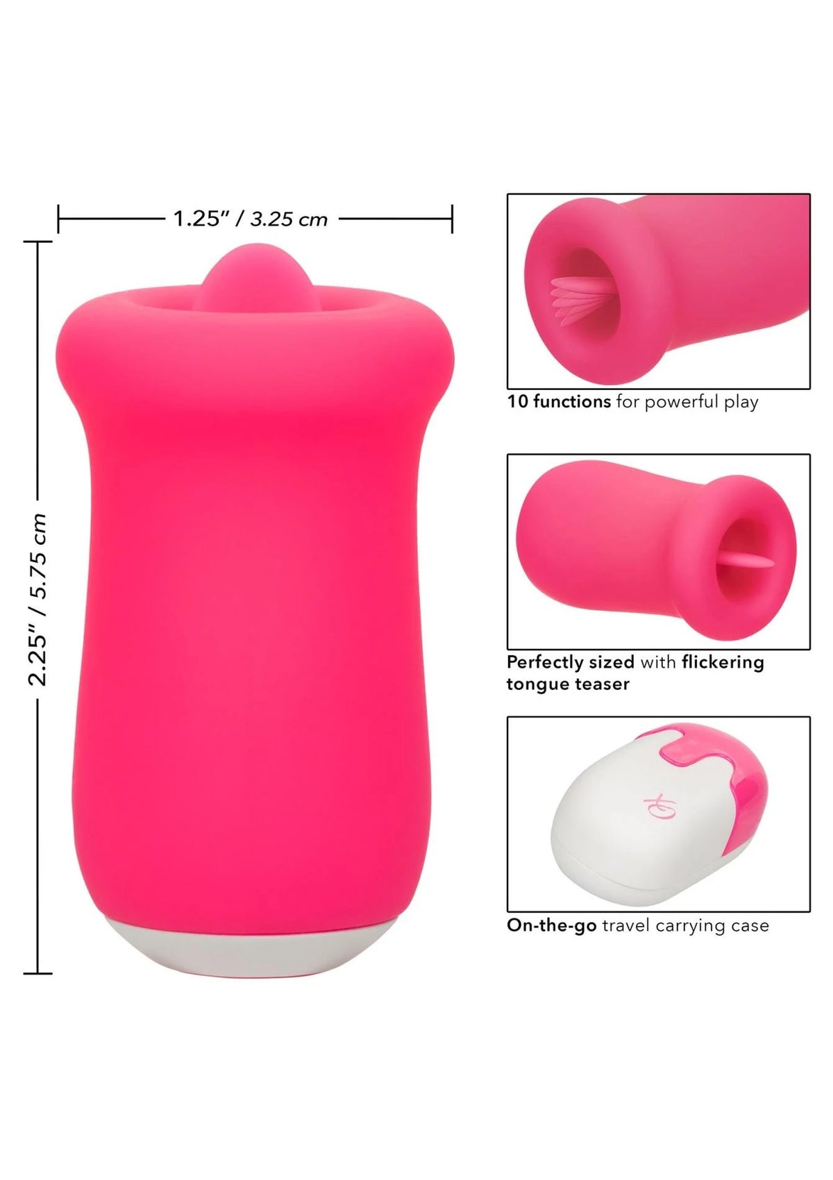 Estimulador de clítoris Sugar Craze 10 funciones – recargable, rosa | Calexotics