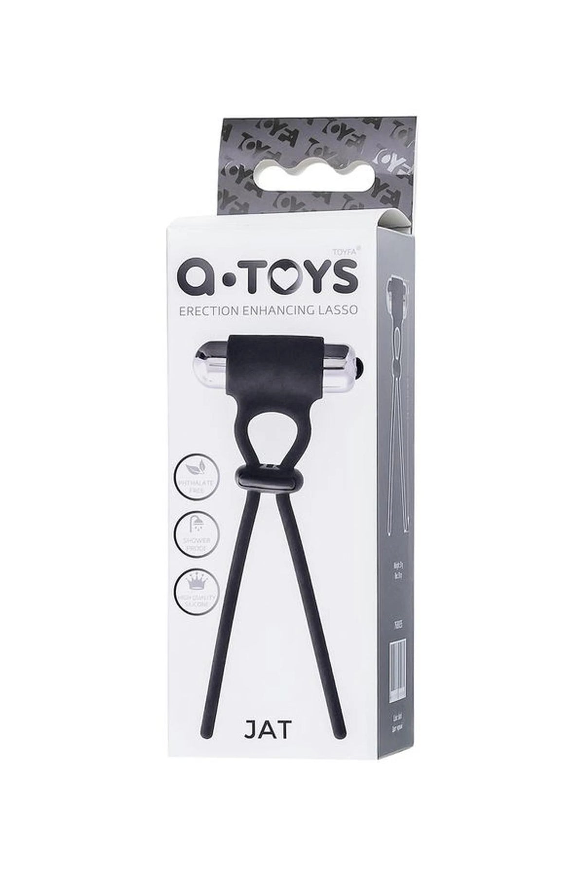 Anello fallico Erection enhancing lasso Jat – vibrante, nero | A-Toys