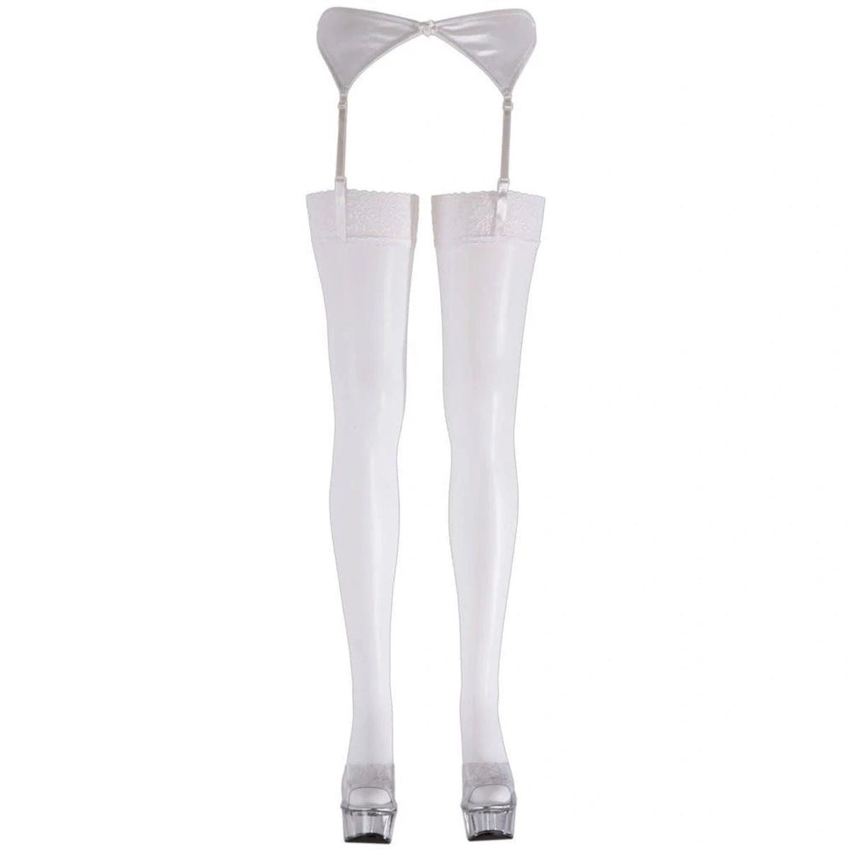 Calze – in pizzo, floreale, bianca | Cottelli LEGWEAR