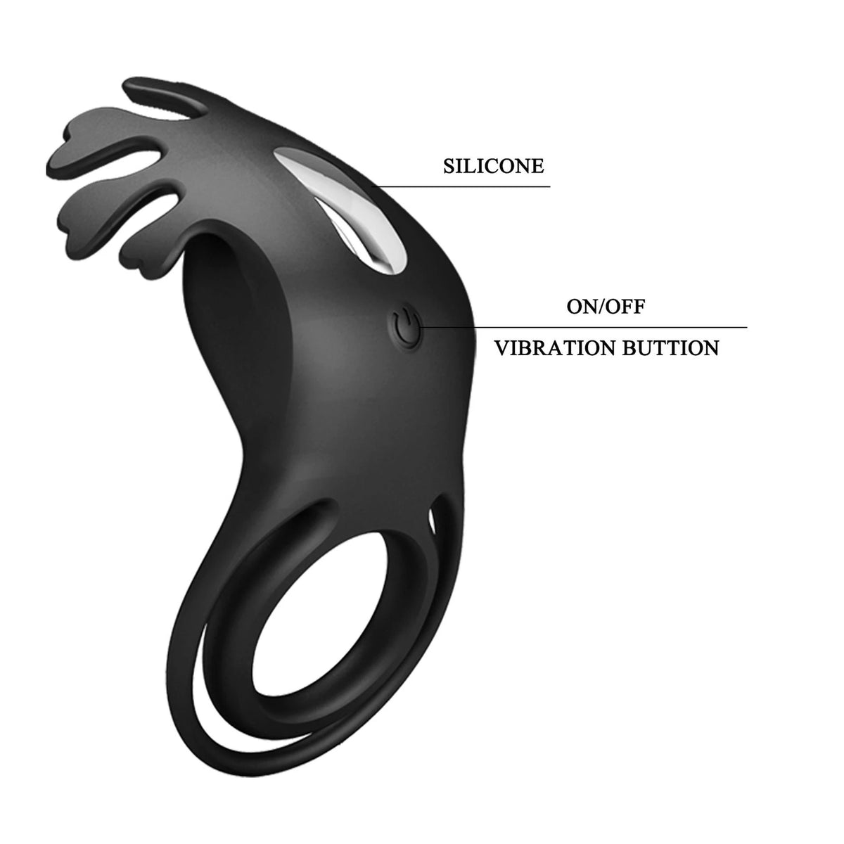 Anello fallico Vibrant Ruben 7 funzioni – ricaricabile, vibrante, nero | Pretty Love