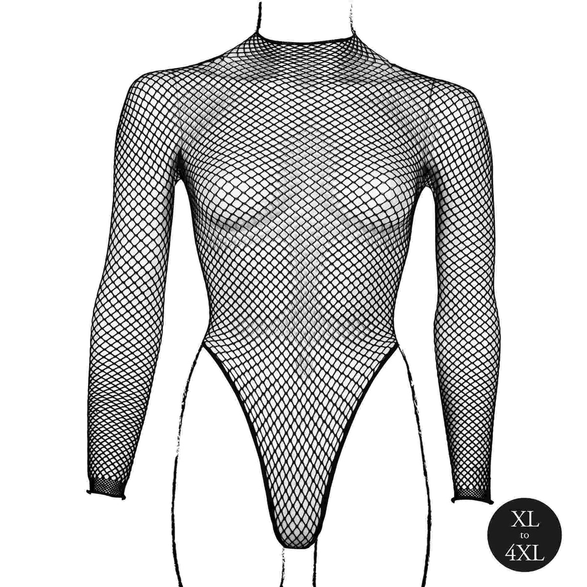 Body Structure and Turtle Neck Queen – tamanhos grandes, preto | Le Désir