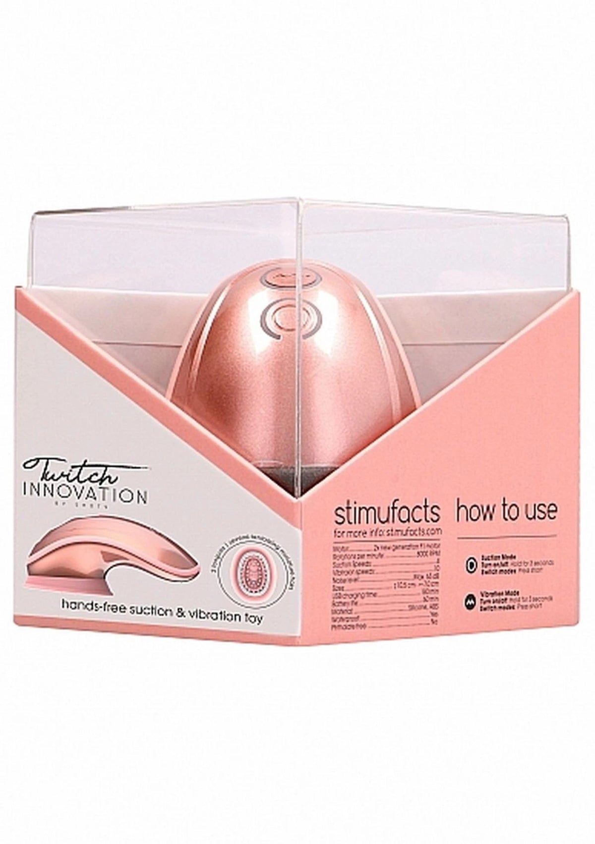 Klitoris-Stimulator Twitch Handsfree 10 Funktionen – mit Saugnapf, rosa | Innovation