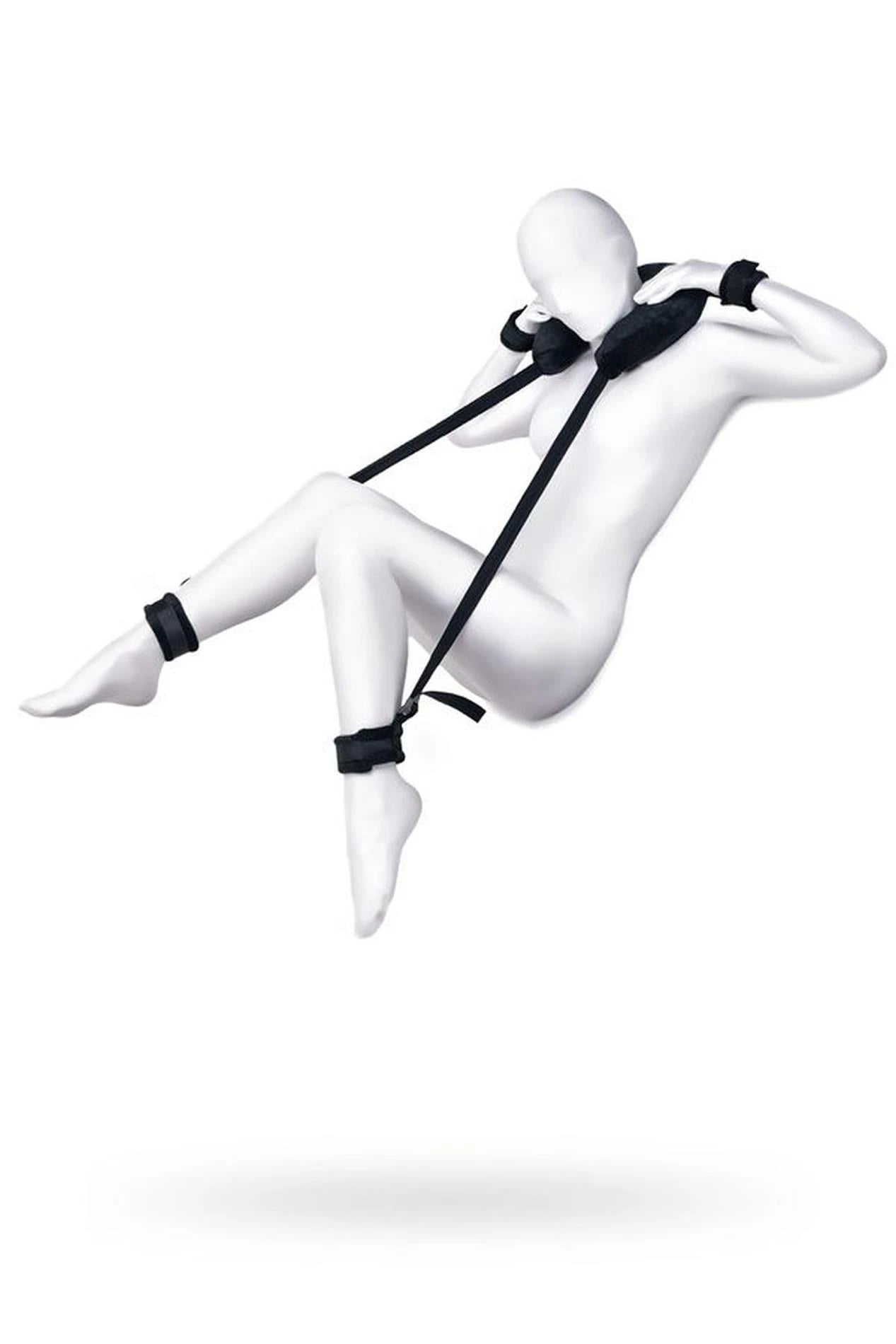 Immobilisation du bras avec coussin, velours, noir, 127 cm