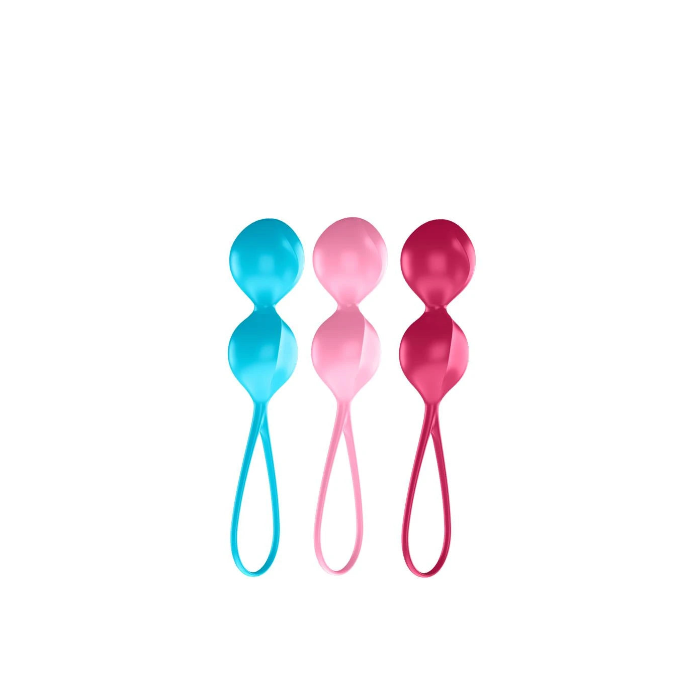 V Balls - Kegel Balls - 3 Pieces - Turquoise/Red/Pink