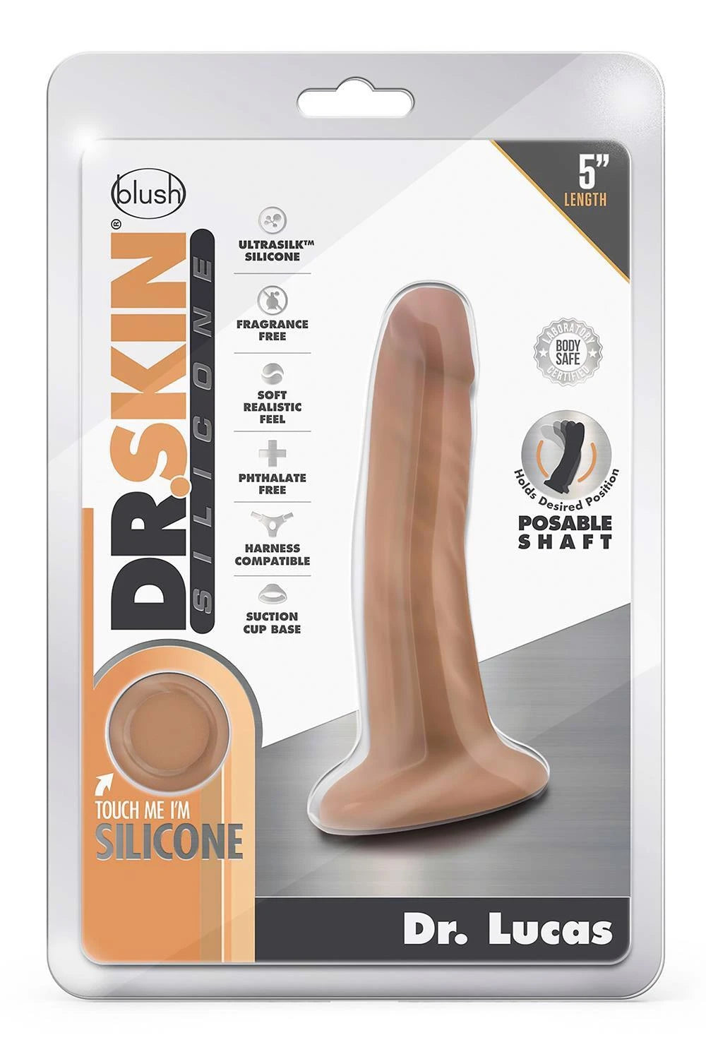 DR. SKIN SILICONE DR. LUCAS DONG DE 5 POUCES AVEC VENTOUSE MOCHA