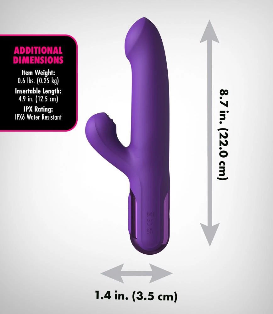 Vibratore rabbit Sonix Thruster 10 funzioni – ricaricabile, a spinta, viola | Fantasy For Her