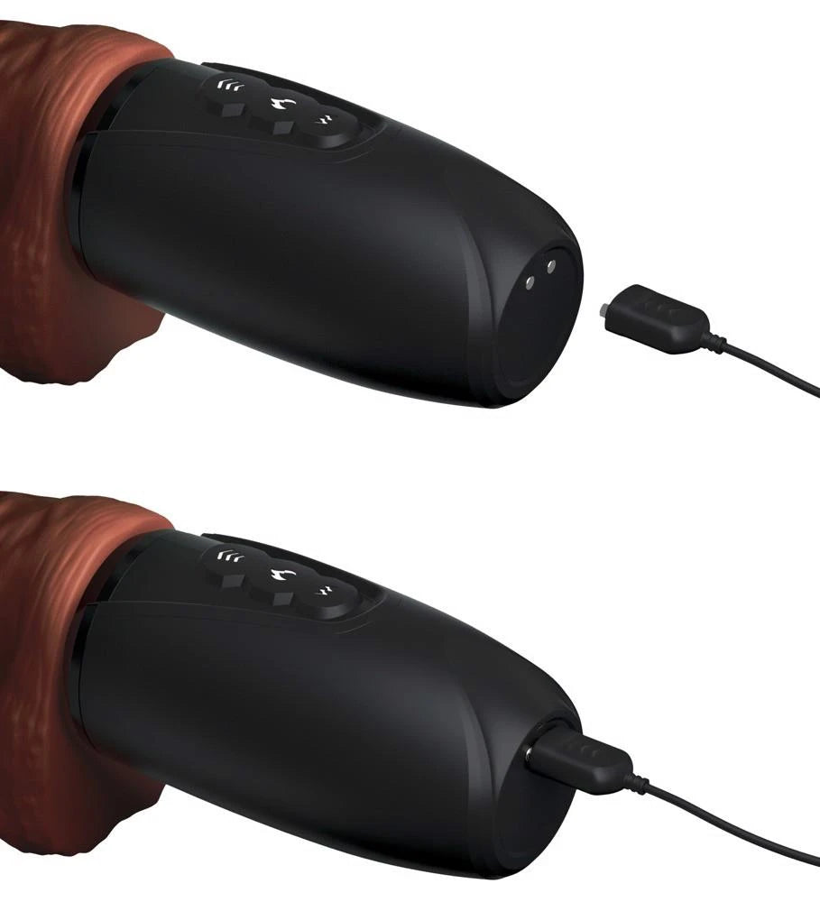 Vibratore realistico KCP 7.5 Brow – a spinta, in cyberskin | King Cock Plus