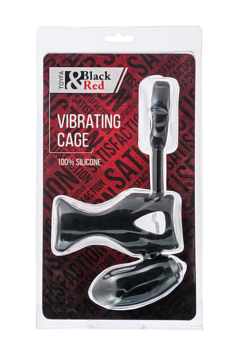 Black & Red, Vibrating penis ring, clitoral stimulation, silicone, black 14.5 cm