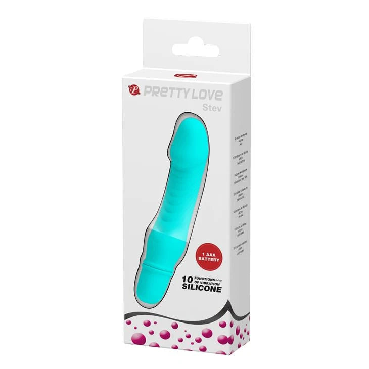 Mini vibratore Stev 10 funzioni – azzurro | Pretty Love
