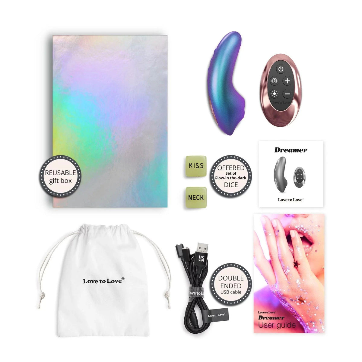 Mini vibrátor Iridescent 5 funkció – távirányítós, újratölthető, türkiz | Love to Love