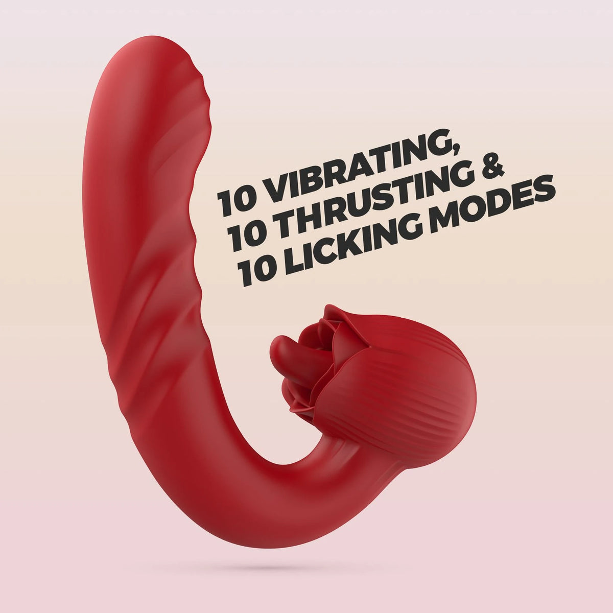 Rabbit vibrátor Osiria Thrust – újratölthető, lökő, piros | Crushious