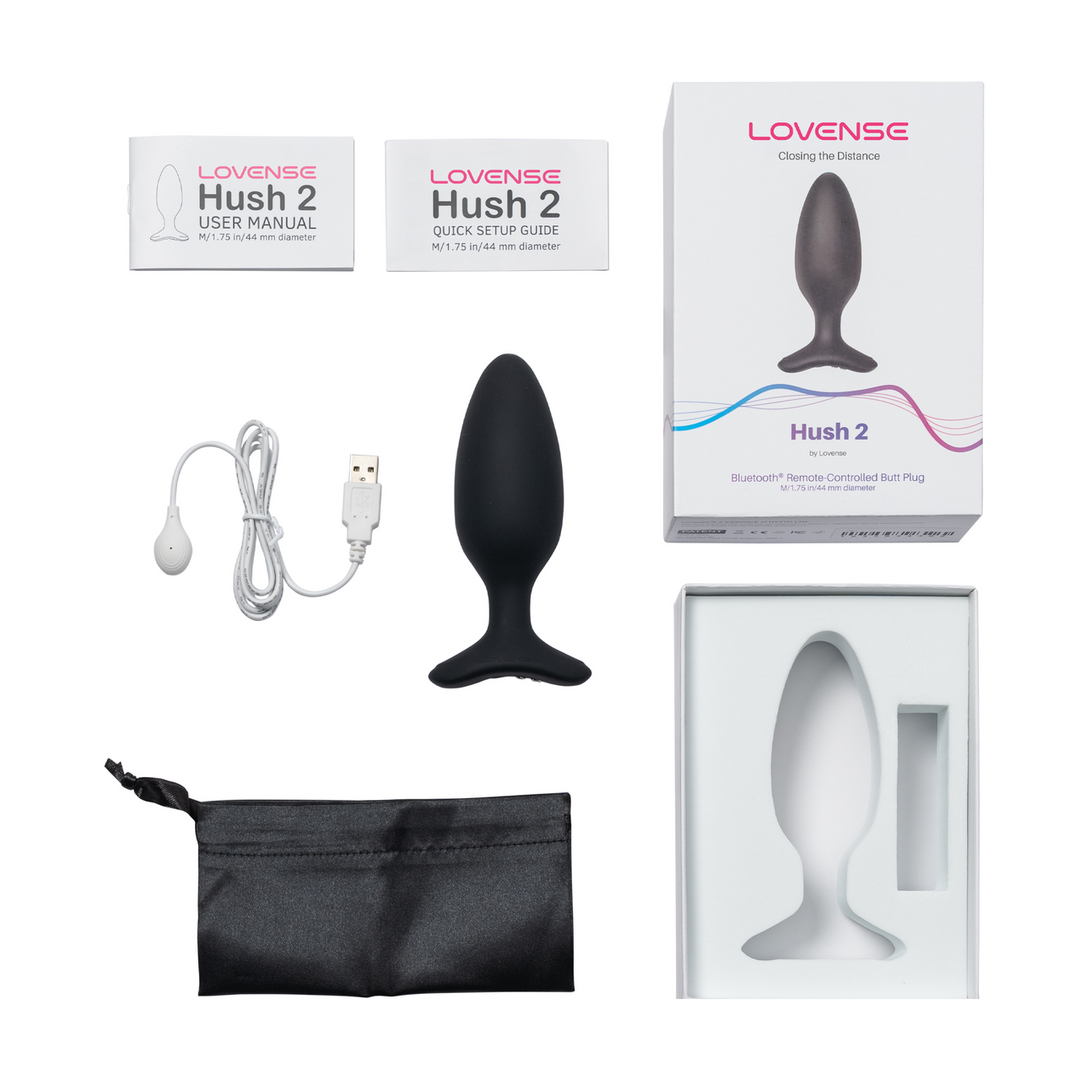 Anal vibrator Hush 2 7 functions – app-controlled, black | Lovense