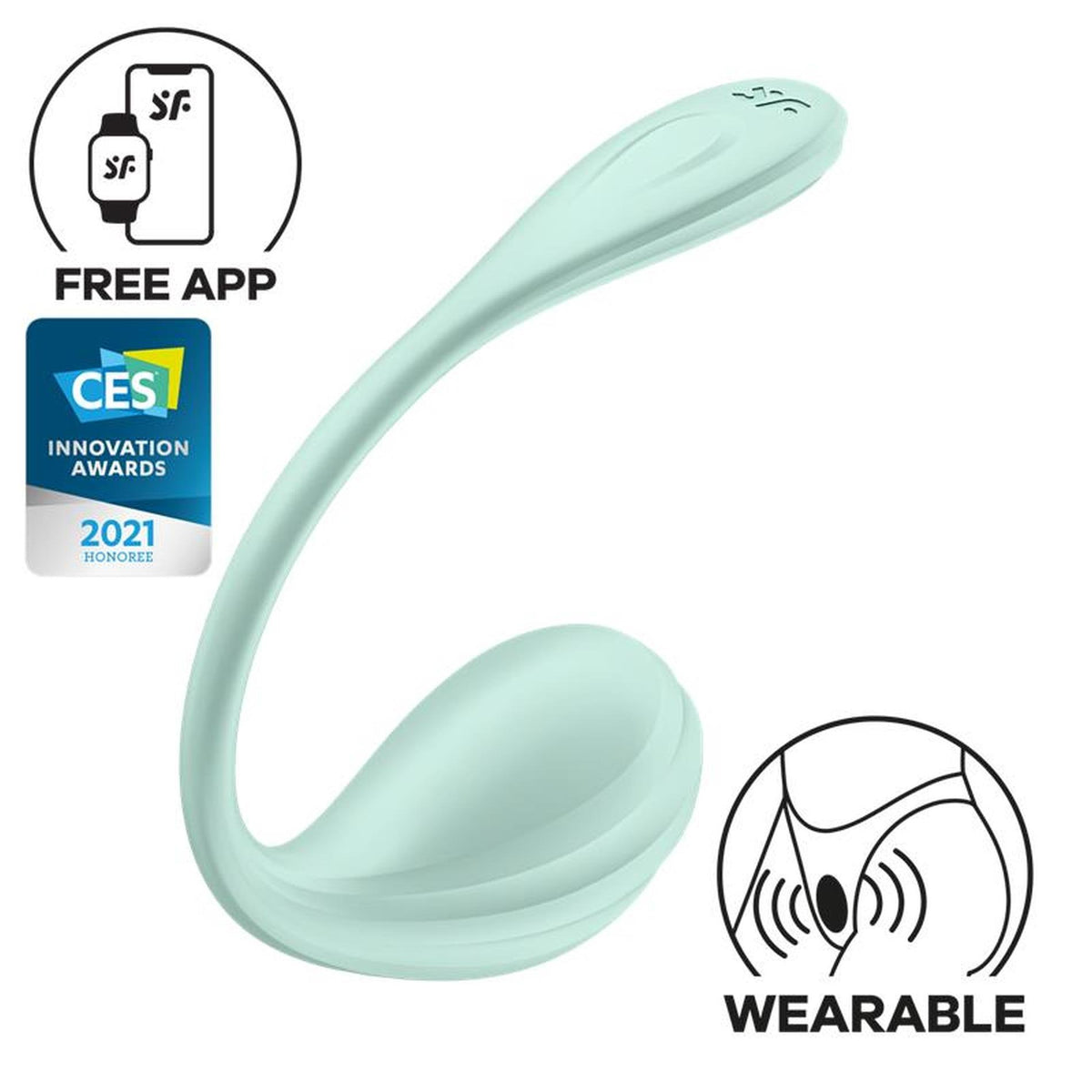 Vibratore speciale Smooth Petal 23 cm – controllo da app, ricaricabile, verde | Satisfyer