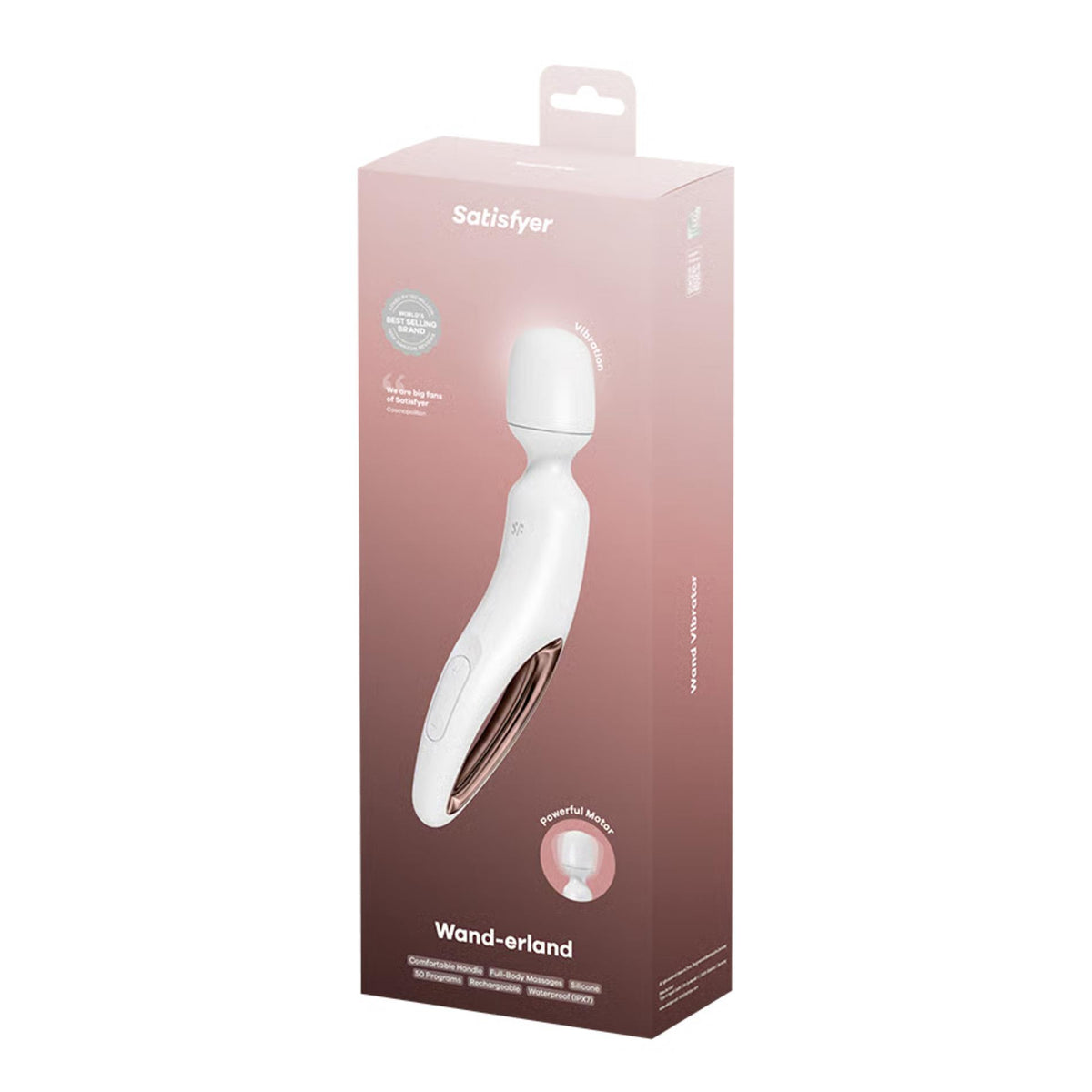 Massaggiatore wand erland – ricaricabile, bianco | Satisfyer