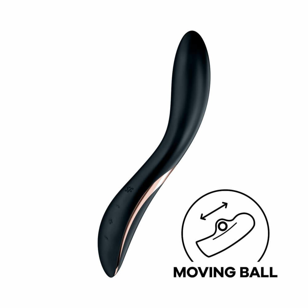 G-pont vibrátor Rrrolling Explosion 11.7 cm – újratölthető, fekete | Satisfyer