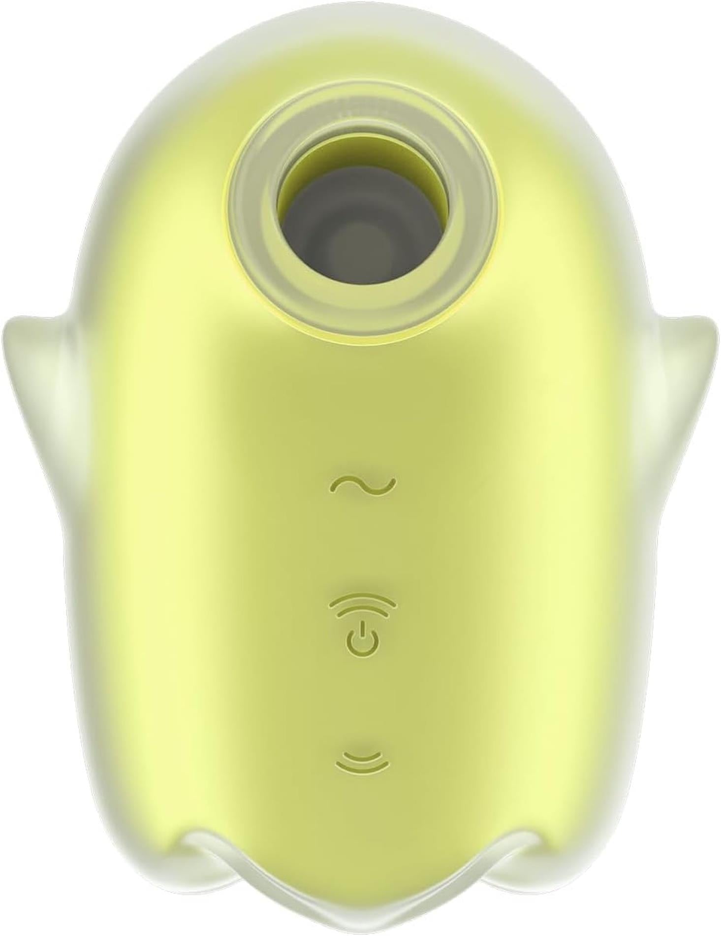 Glowing Ghost - Glow in the Dark - Double Air Pulse Vibrator - Yellow