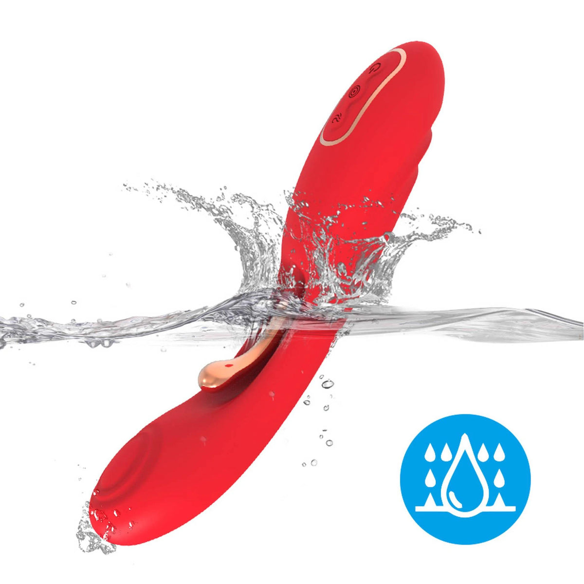 Vibratore rabbit Fishhook point 9 funzioni – ricaricabile, doppio, rosso | Favorites