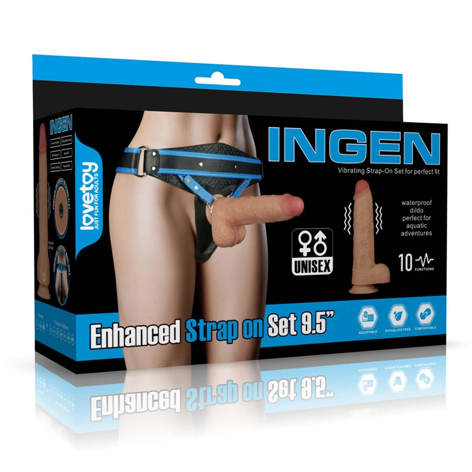Vibrating Enhanced Strap on Set 9.5'' XS/S/M