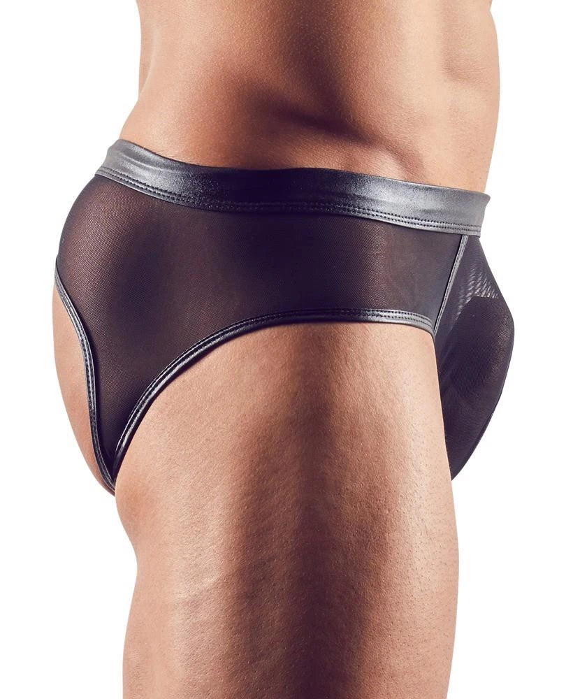 Cueca de homem – wetlook, preta | Svenjoyment