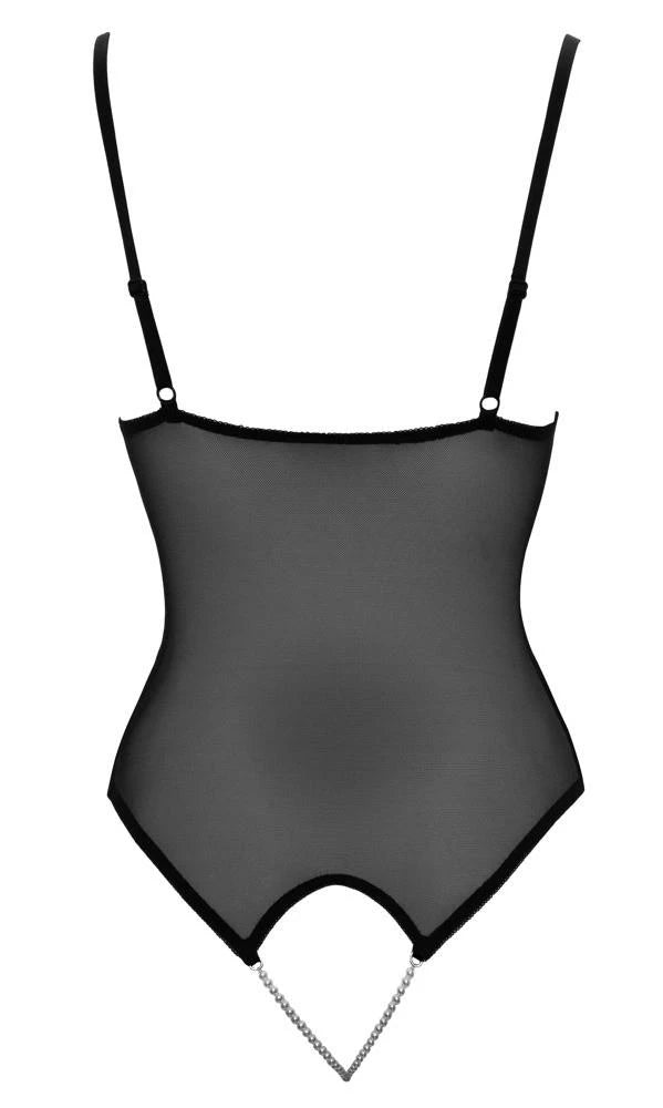 Body – csipke, virágos, fekete 26424251041 | Cottelli LINGERIE