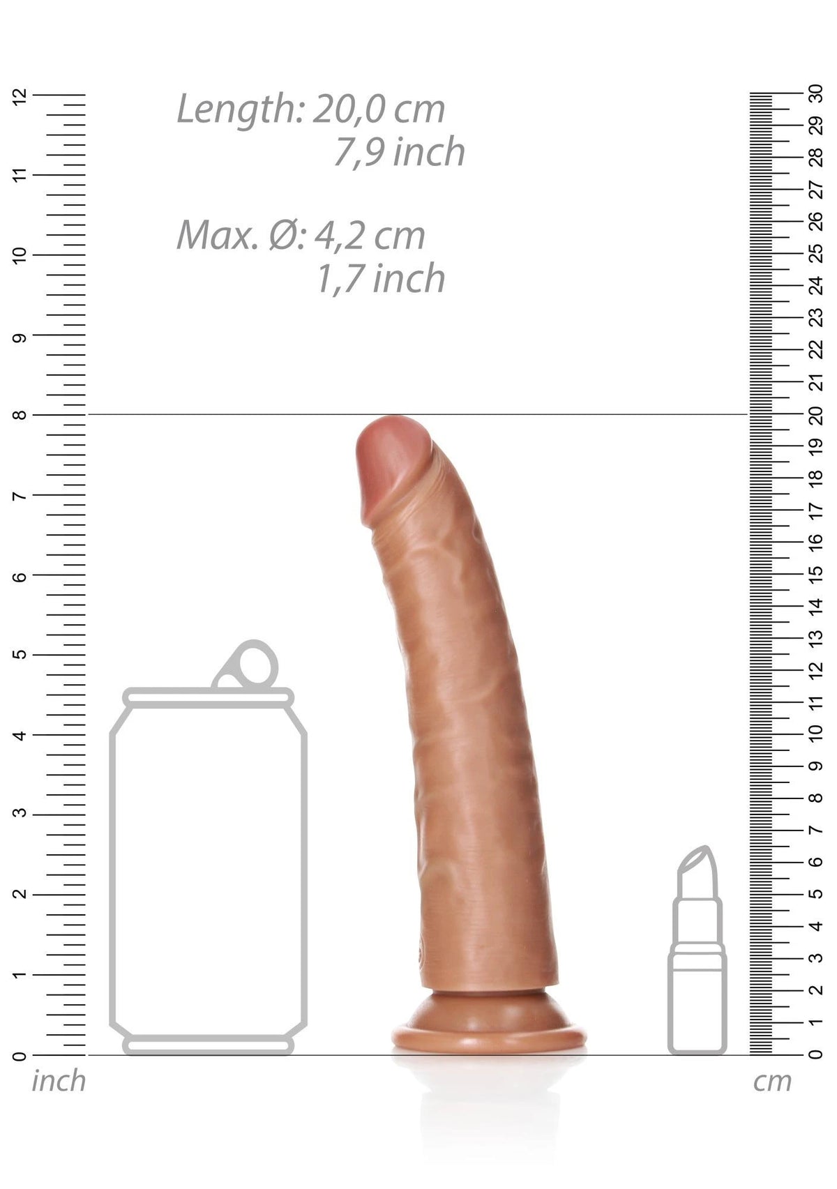 Realisztikus dildó – tapadókorongos, tan 6 cm | RealRock
