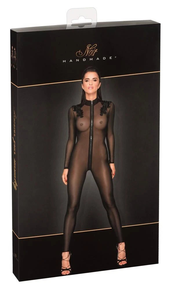 Catsuit Jumpsuit embroidery | Noir