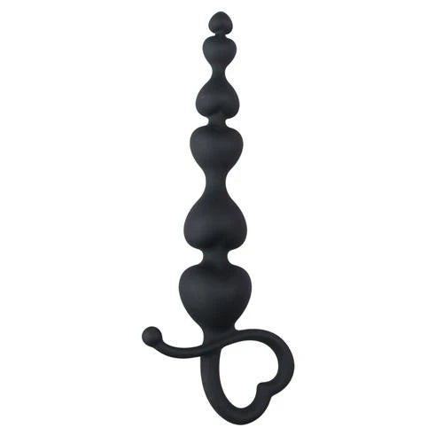 Black Anal Plug Heart Handle