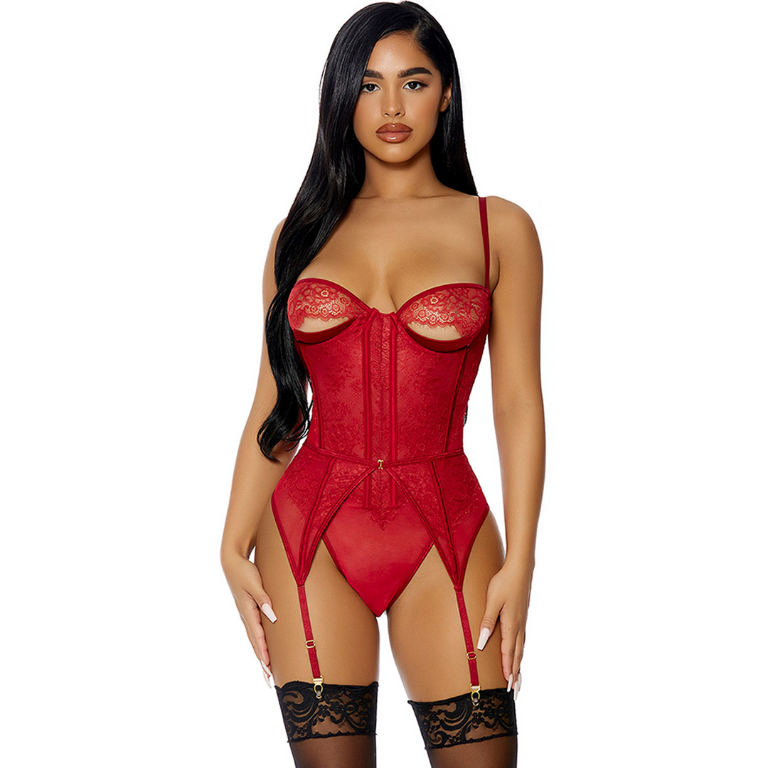 Conjunto de lingerie Peek Show – vermelho | Forplay