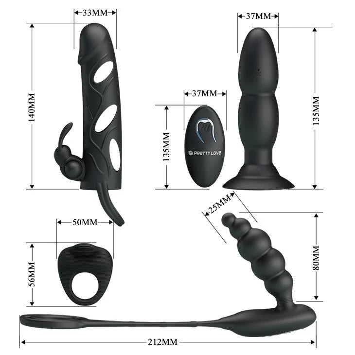 Kit Master Hunter 4 funzioni – con telecomando, vibrante | Pretty Love