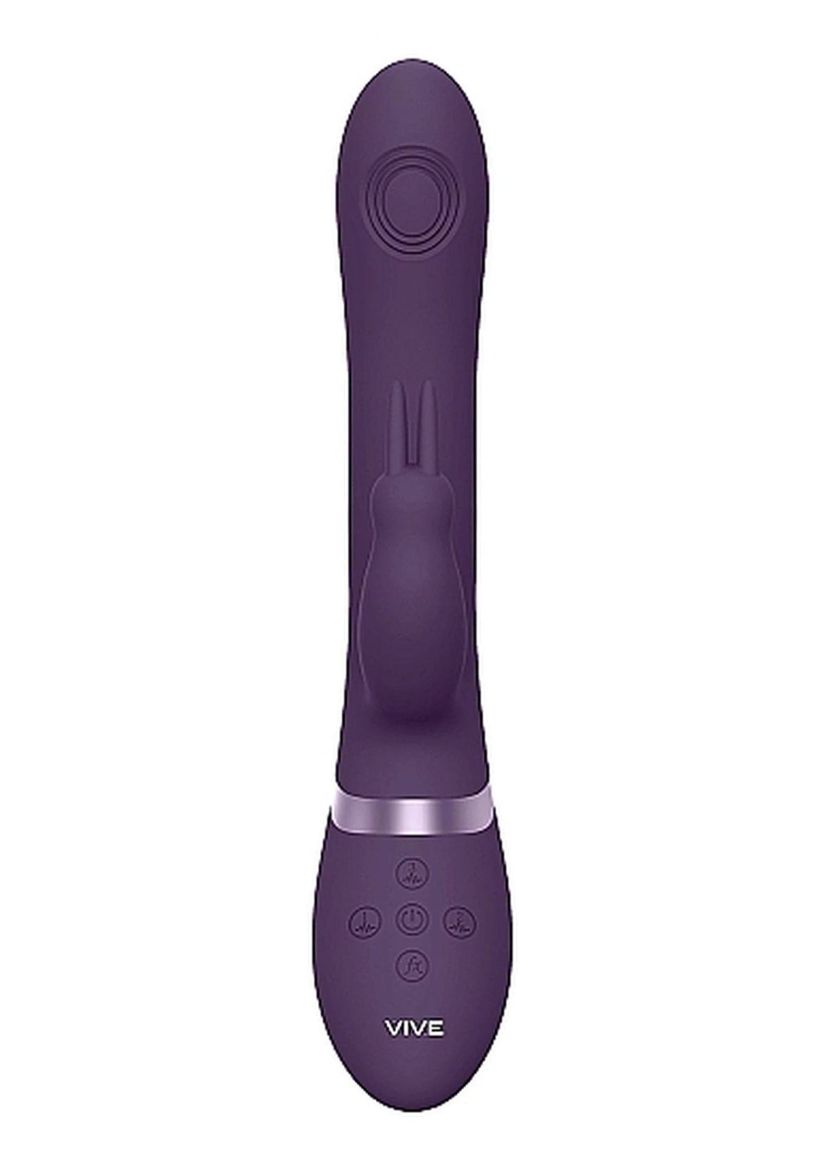 Vibromasseur rabbit Rini Pulse Wave Penetration 10 fonctions – double, violet | Vive